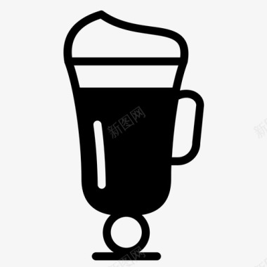 爱尔兰咖啡饮料玻璃杯图标图标