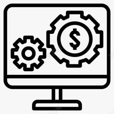 计算机金融服务计算机在线图标图标