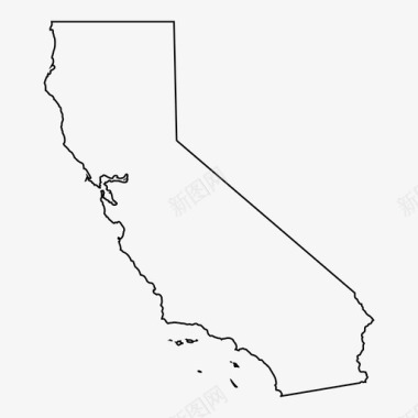 加利福尼亚地图美国轮廓图图标图标