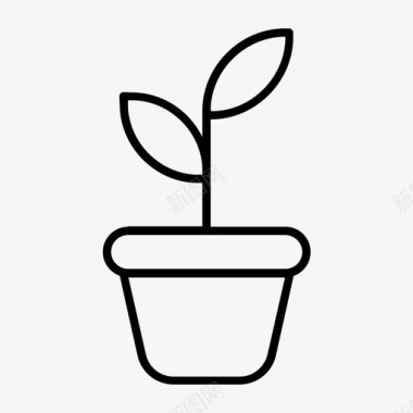 植物盆栽图标图标