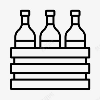 酒酒庆祝板条箱图标图标