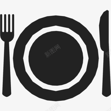 叉子和刀盘子吃的图标图标
