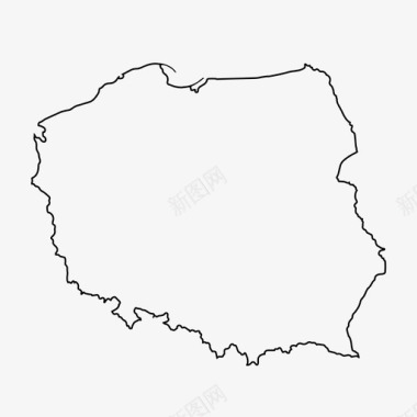 波兰地图东欧欧洲轮廓图图标图标