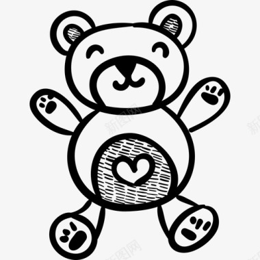招牌浪漫的泰迪熊招牌情人节礼物图标图标