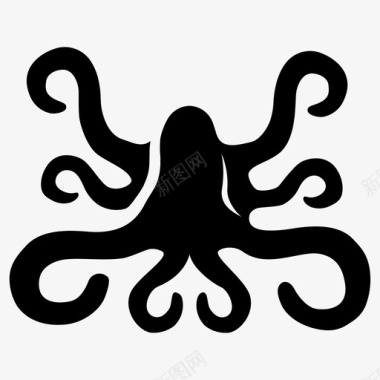 章鱼海怪航海图标图标