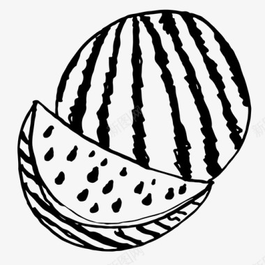卡通夏天的西瓜西瓜浆果食物图标图标