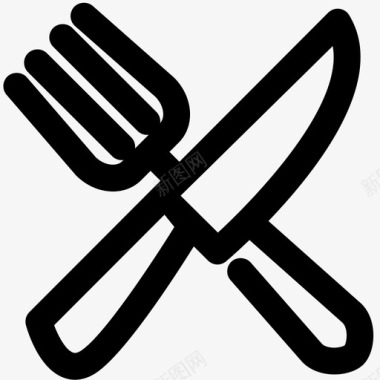 鬼屋轮廓餐厅食物叉子图标图标