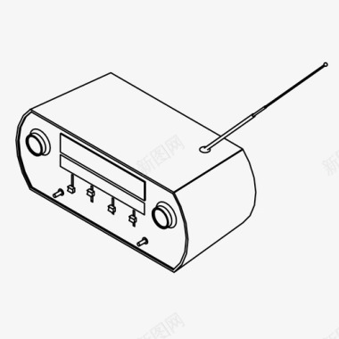 欧美复古标志收音机音乐调谐器电台图标图标