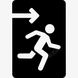 消防安全出口紧急出口地图和旗帜消防安全图标高清图片