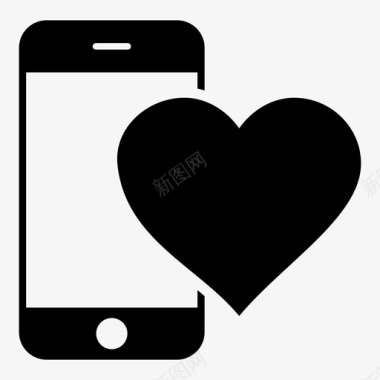 智能手机心最爱爱的心图标图标