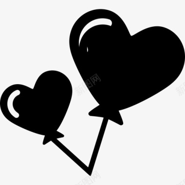 两个心形气球做我的情人图标图标