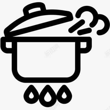 煮锅火锅厨房图标图标