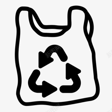 透明塑料袋回收塑料袋环保塑料袋图标图标