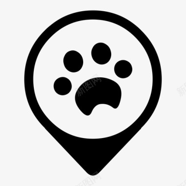 地图针爪印地图针宠物图标图标