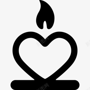 带着一颗心的蜡烛做我的情人图标图标