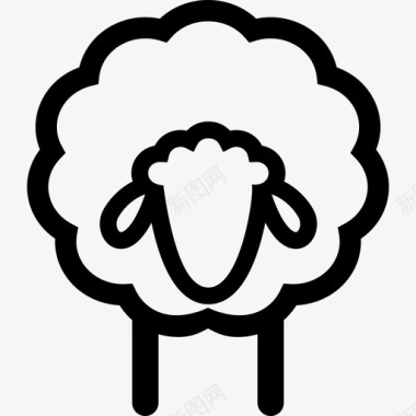羊羊的前面动物绵羊图标图标
