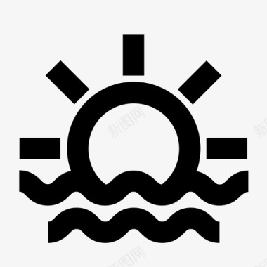 太阳海洋日落图标图标