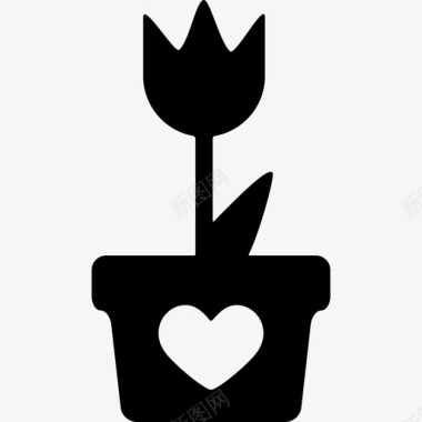 带着一颗心的花盆做我的情人图标图标