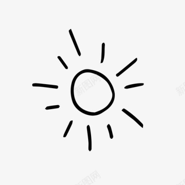 太阳涂鸦夏天图标图标