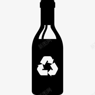 玻璃瓶回收回收葡萄酒图标图标
