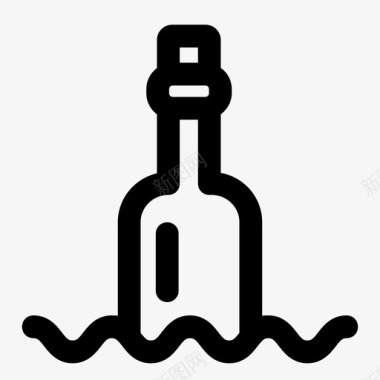 酒瓶救命瓶子里的信息图标图标