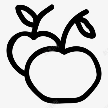 设计甜蜜苹果樱桃水果图标图标
