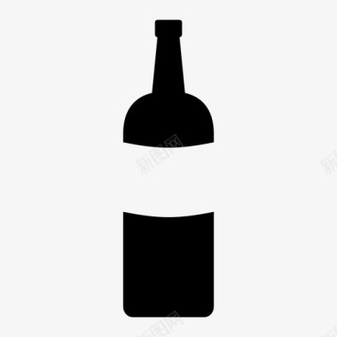 有标签的瓶子饮料葡萄酒图标图标