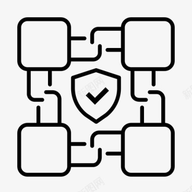 加密货币区块链比特币区块链安全图标图标