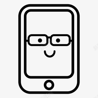 书呆子智能手机安卓表情图标图标