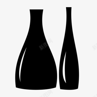 酒瓶酒葡萄藤图标图标