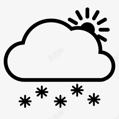 冬天的太阳天气云雪图标图标