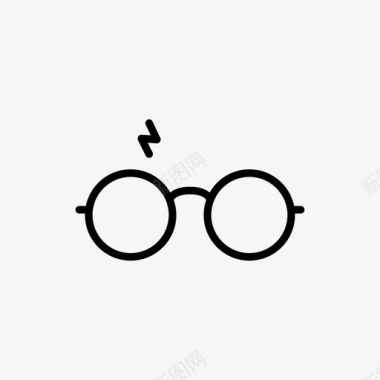 眼镜哈利波特闪电图标图标