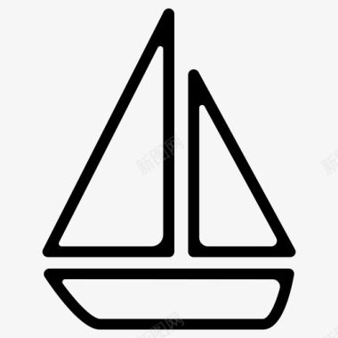 帆船航海海盗图标图标