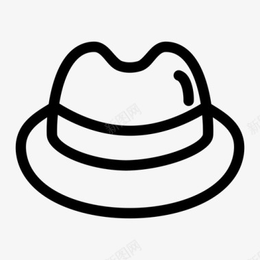 帽子圆顶礼帽时尚帽子图标图标