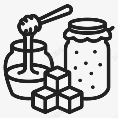 蜂蜜和果酱罐头糖图标图标
