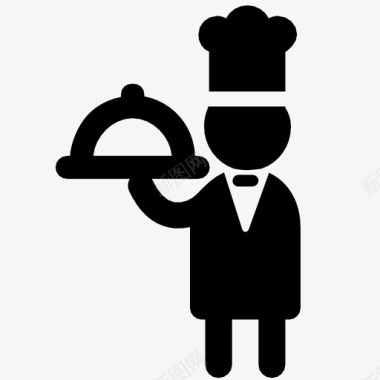 奔跑的小人厨师管家餐饮图标图标