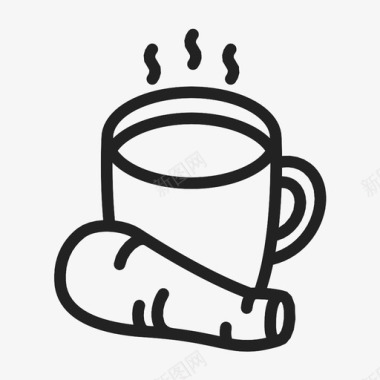 姜茶热的杯子图标图标