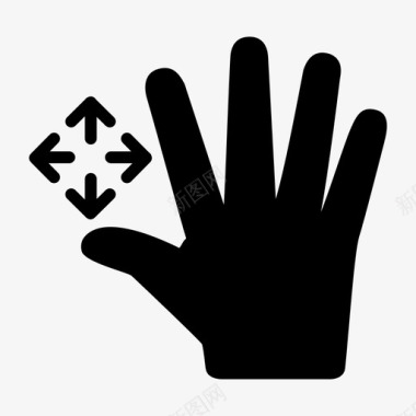 五个手指拖动交互屏幕手势图标图标