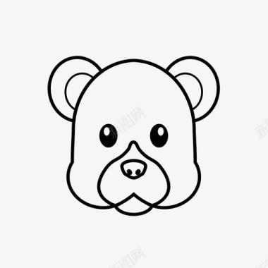 小熊动物表情符号图标图标