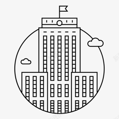 休斯顿大厦城市图标图标
