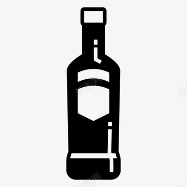 酒伏特加瓶酒精酒图标图标