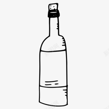 酒瓶酒涂鸦图标图标