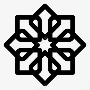 免抠主题图案阿拉伯花纹星装饰伊斯兰图标图标