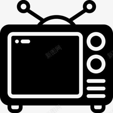 韩国复古电视电视机技术图标图标