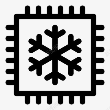 雪花纯生cpu冷却雪花纯线条图标图标