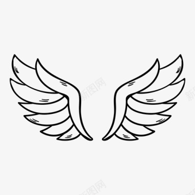 天使与魔鬼翅膀天使小鸟图标图标