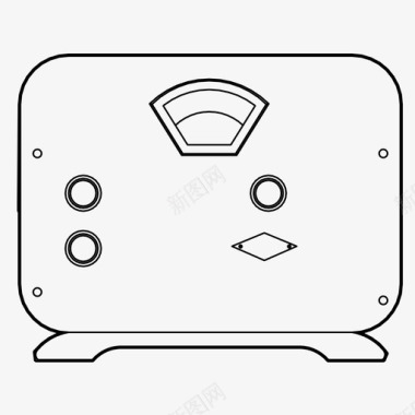 复古菱格收音机音乐调谐器电台图标图标