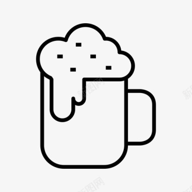 啤酒玻璃器皿啤酒杯饮料图标图标