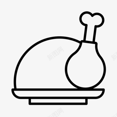 感恩节海报感恩节烤鸡烤火鸡图标图标