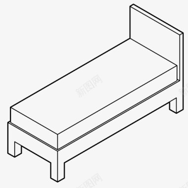 卧室卧室床休息图标图标